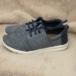Toms Del Rey Blue Slub Chambray Causal Shoes, Size. 7.5